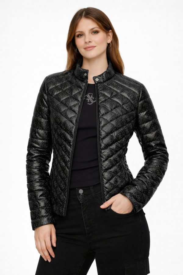 GUESS New Vona Slim Fit Dik Yaka Mont W4RL02WFWM0