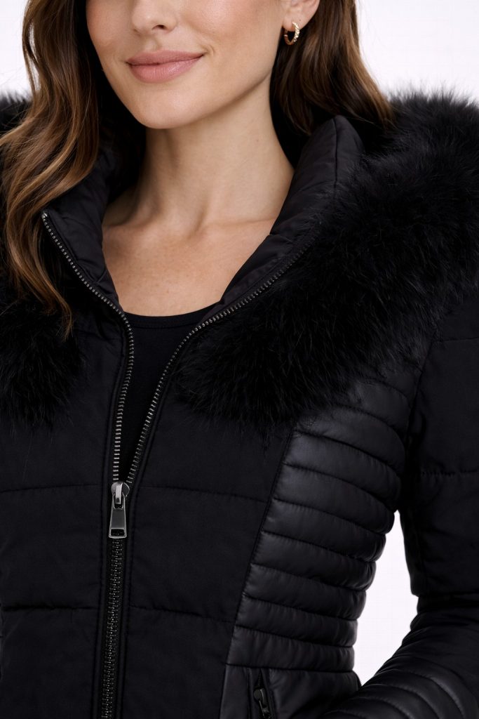 Guess Suni Kürk Kapüşonlu Şişme Mont W4BL61WGLZ0-24K