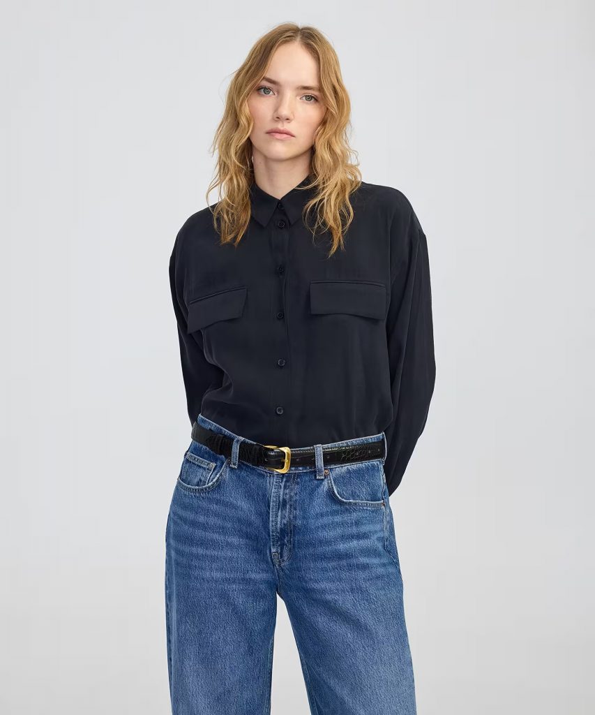 İPEKYOL Cep kapaklı basic gömlek IW6250025143 - Siyah