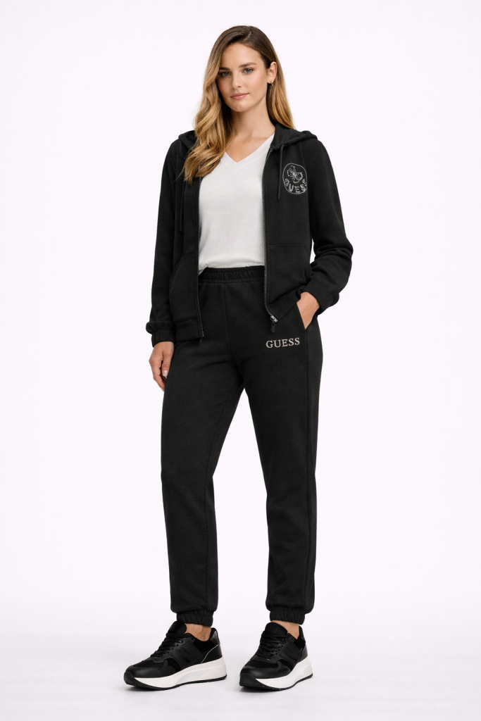 Guess NOÉMIE CUFF LONG Pantolon V4YB04KC3D2-24K - Siyah