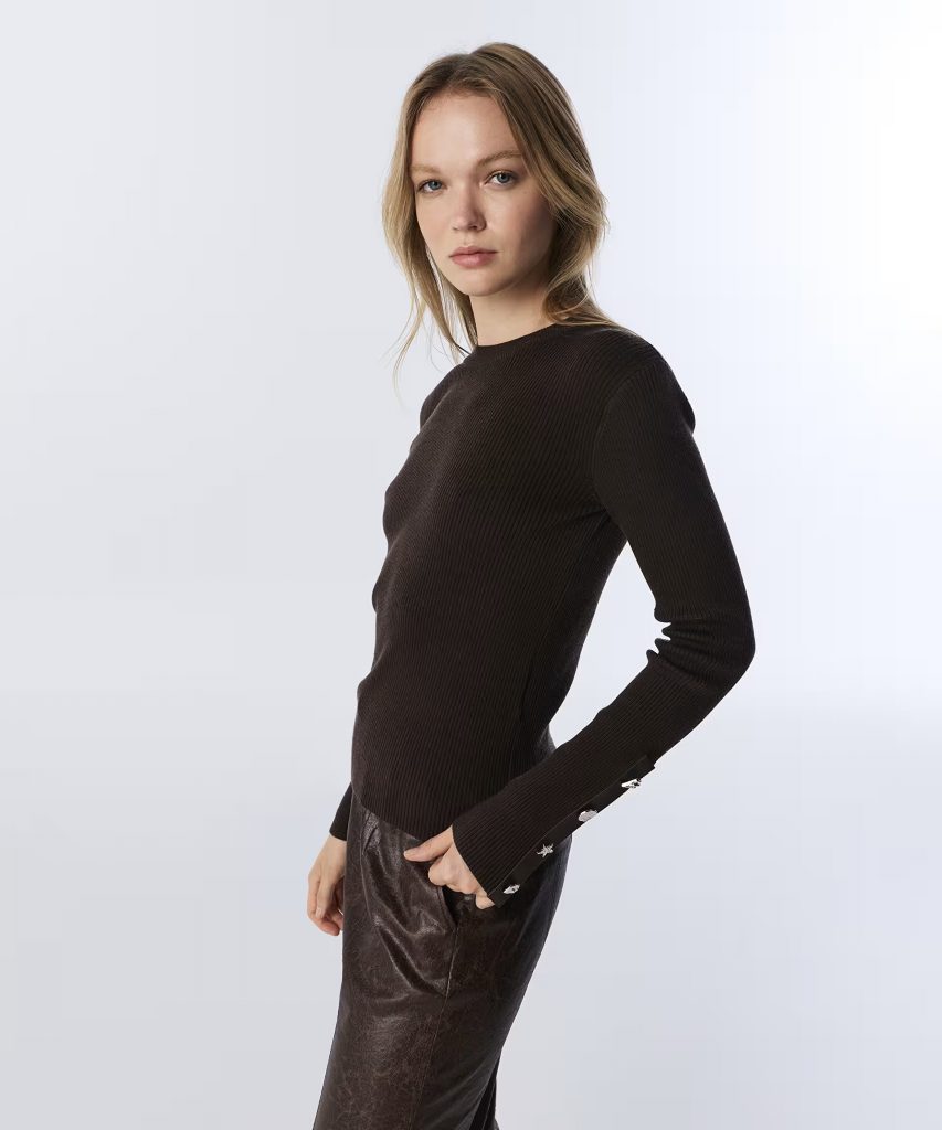 TWIST Kontrast Manşetli Triko TW6250050459 - kahve