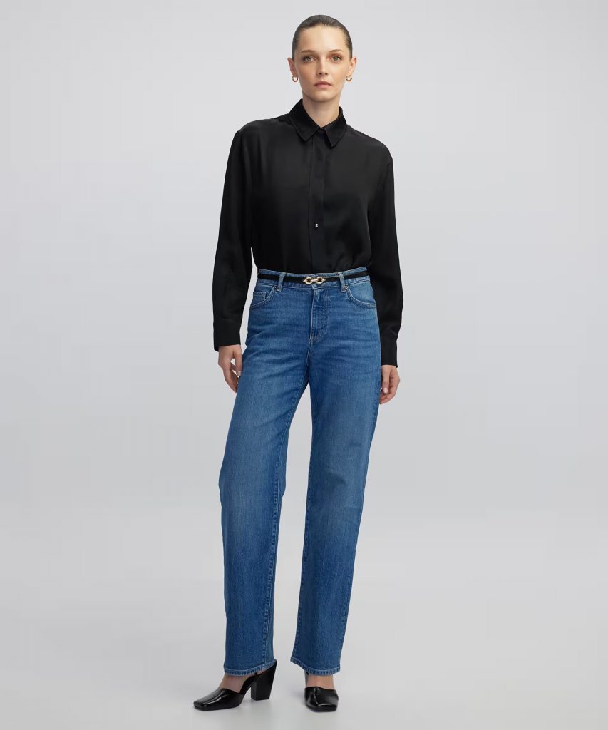 İPEKYOL Metal aksesuarlı gömlek IW6250025070 - Siyah