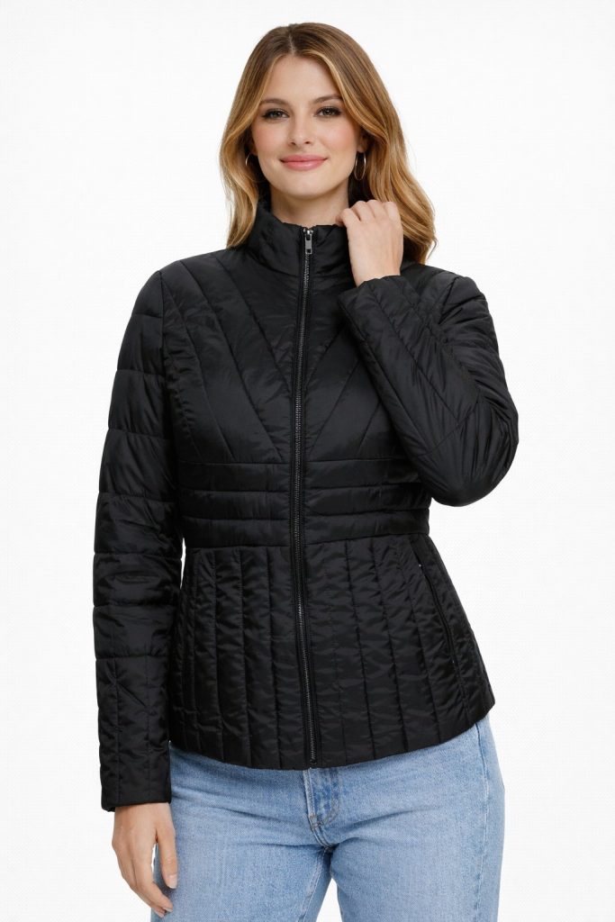 GUESS Dik Yaka Mont W4RL06WFWO2 - Siyah