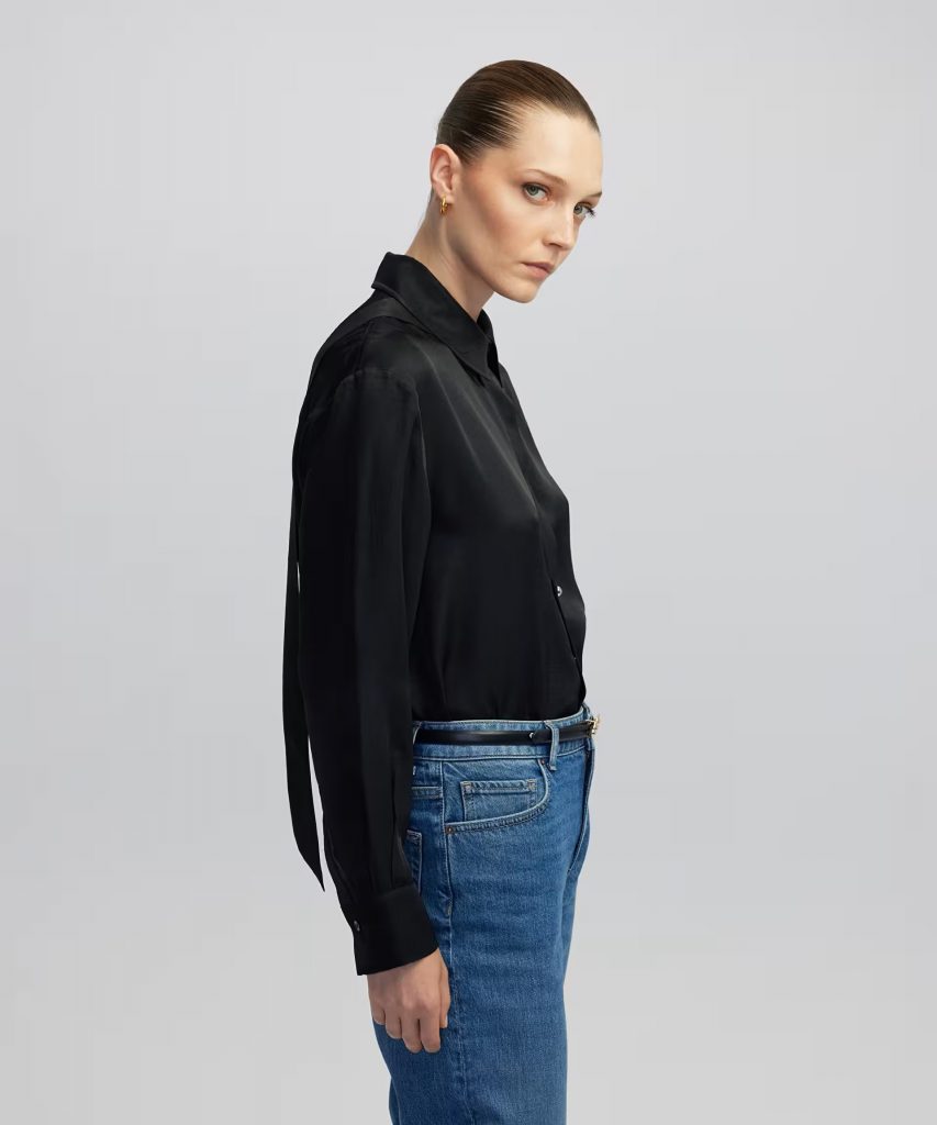 İPEKYOL Metal aksesuarlı gömlek IW6250025070 - Siyah