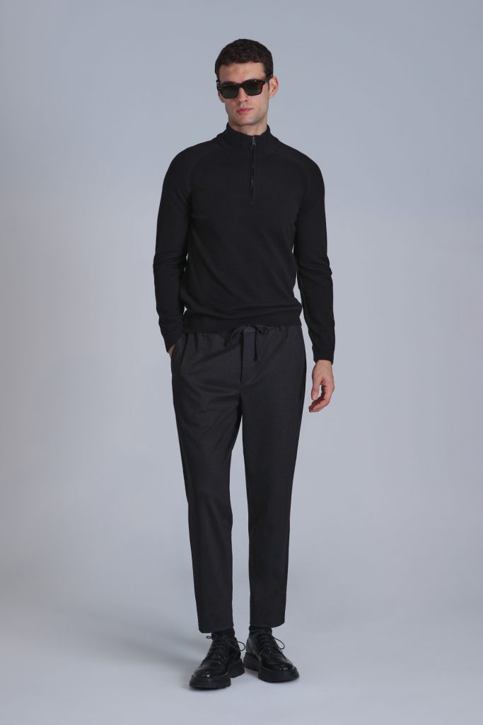 LUFİAN  Stavan Erkek Kazak 112090141 - Siyah