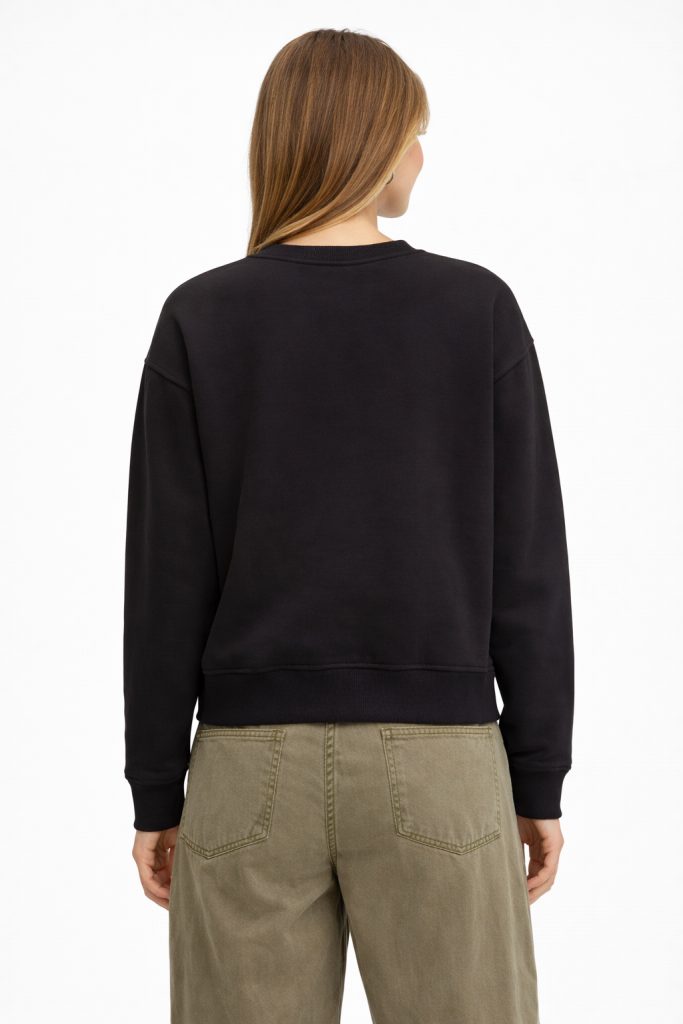 GUESS Pamuklu Relaxed Fit Bisiklet Yaka Logolu  W4BQ10KBY51 - Siyah