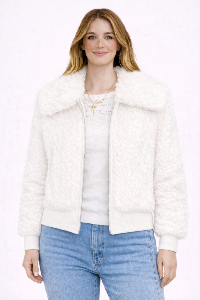 BDK Kürk Detaylı Mont 25018-1 - Beyaz