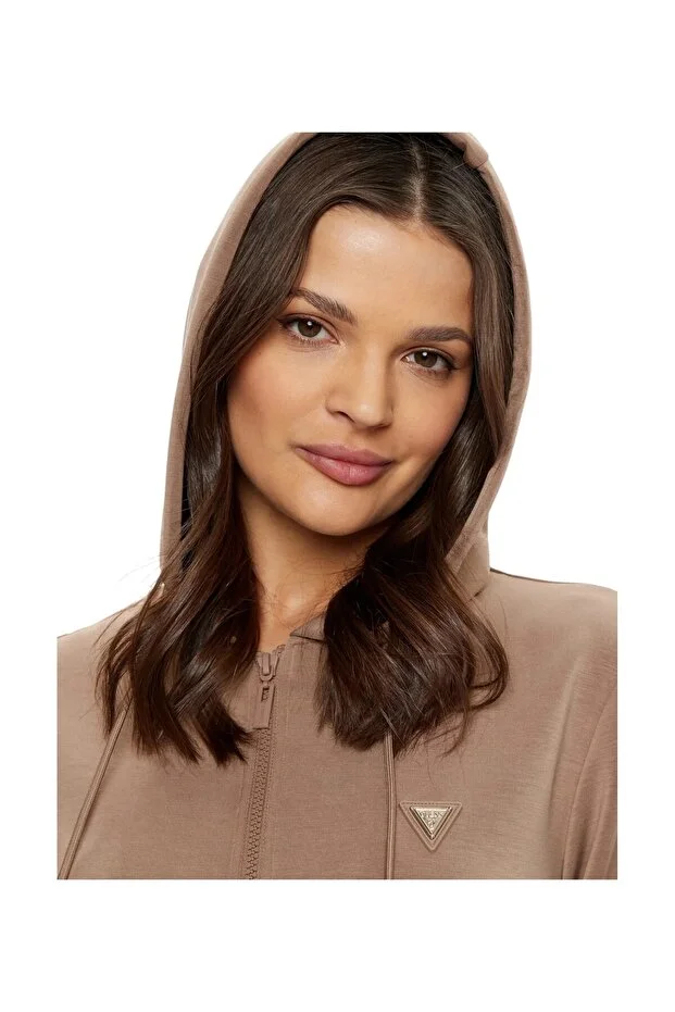 GUESS Scuba kapüşonlu sweatshirt V4YQ06KCAY2 - kahve