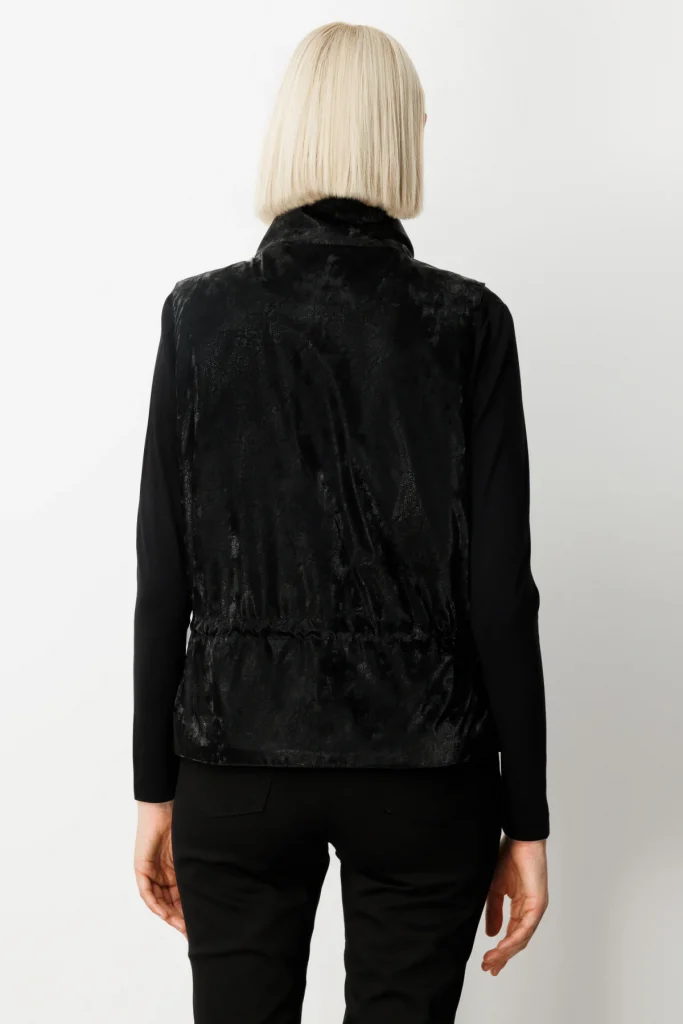 ON TRİKO Dik Yaka Beli Lastikli Yelek 60998 - Siyah