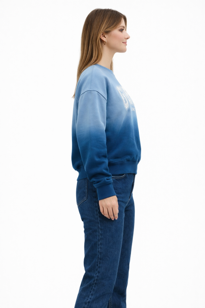 GUESS Pamuklu Relaxed Fit Bisiklet Yaka Logolu  W4BQ10KBY51 - MAVİ