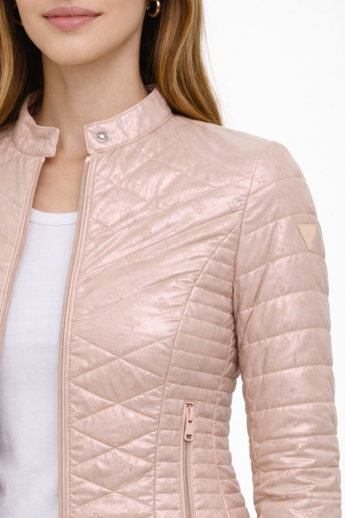 GUESS New Vona Slim Fit Dik Yaka Mont W4RL02WFWM0 - BRONZ