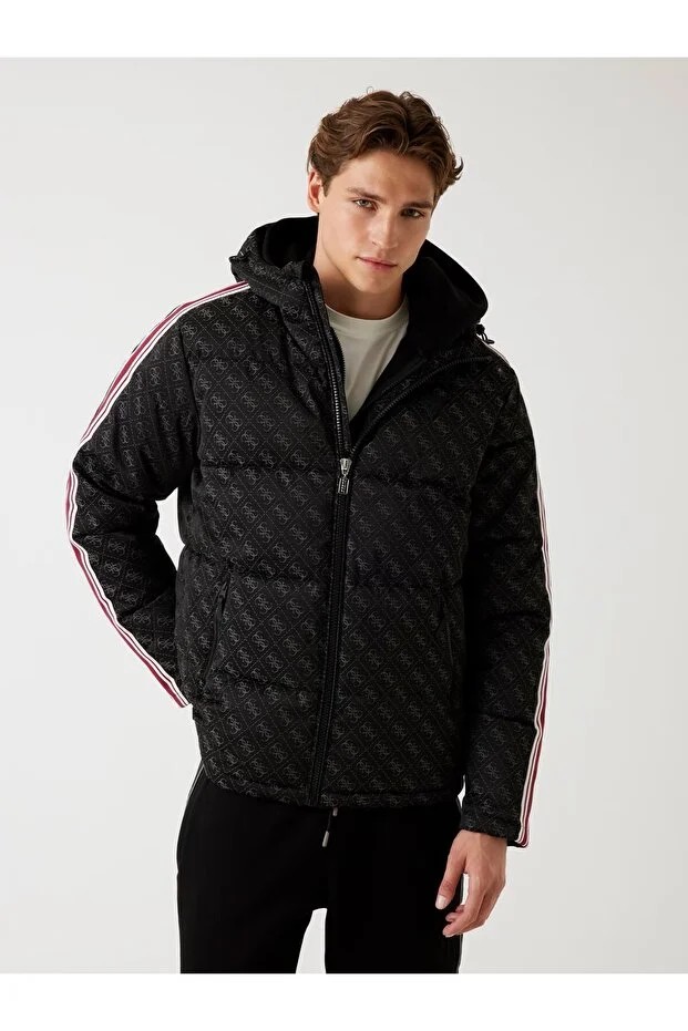 4G kapüşonlu şişme mont Z5BL02WFIQ2-26K - Siyah