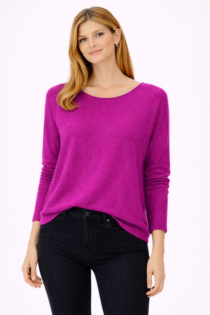 BDK Bisiklet Yaka Triko Kazak 26KRS930 - pembe