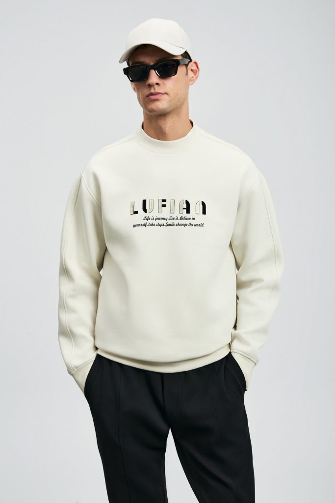 LUFİAN Oracle Erkek Sweatshirt 112030178 - KIR.BEYAZ