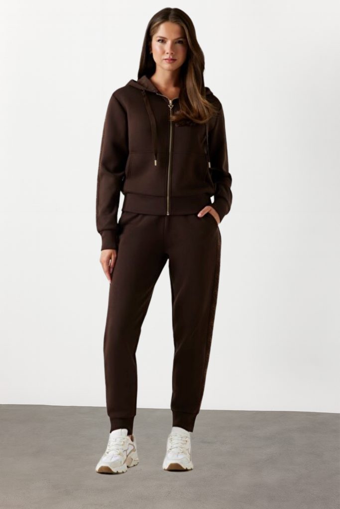 GUESS Yan Logo Bantlı Koşu Pantolon W5YB11KBYE2