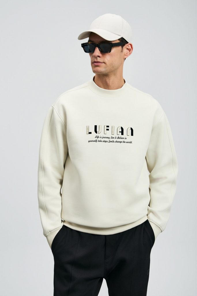 LUFİAN Oracle Erkek Sweatshirt 112030178 - KIR.BEYAZ