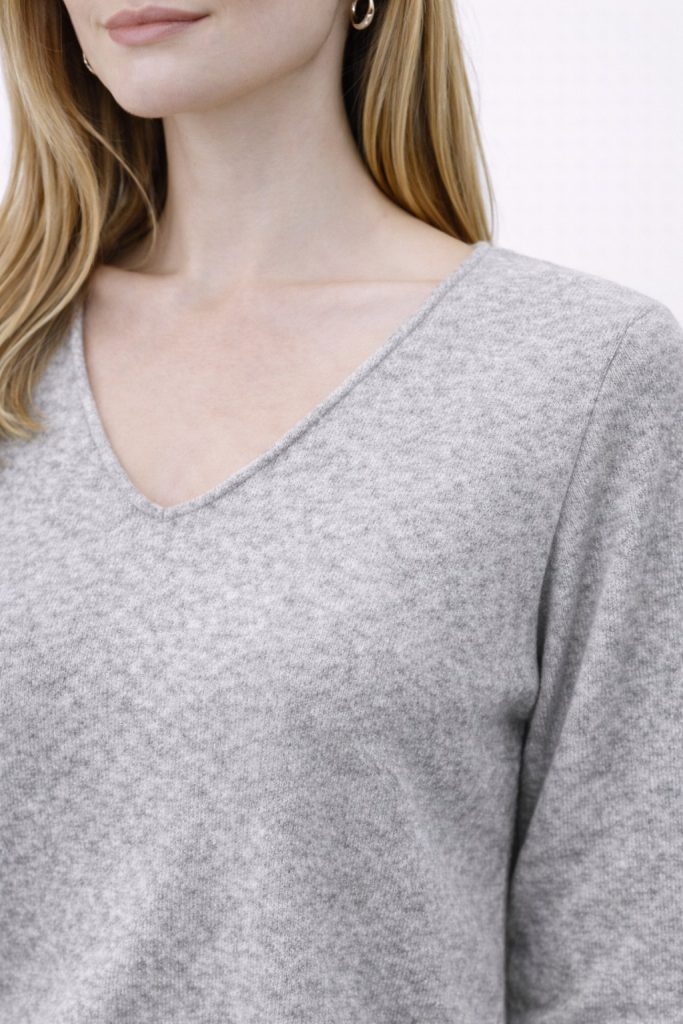 BDK V Yaka Triko Kazak 26KRS501 - A.GRİ