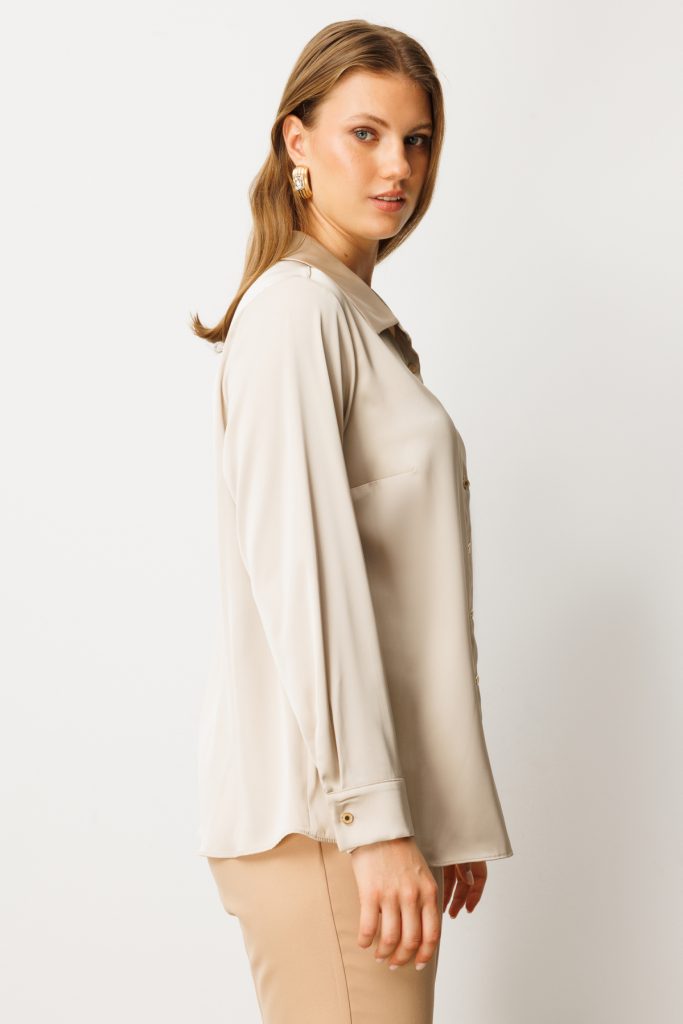 Ekol Düğmeli Saten Gömlek 3505-26k - inci