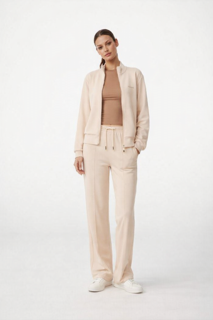 GUESS Fermuar Kapamalı Logolu Standart kesim Sweatshirt V5RQ17KCOB2 - TAŞ