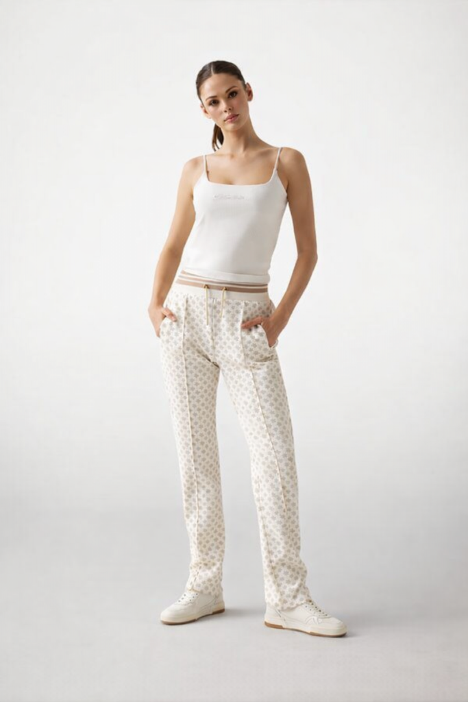 GUESS logolu eşofman altı  V5YB20KB212 - KREM