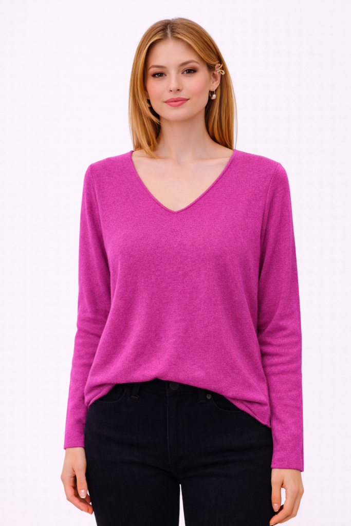 BDK V Yaka Triko Kazak 26KRS501 - pembe