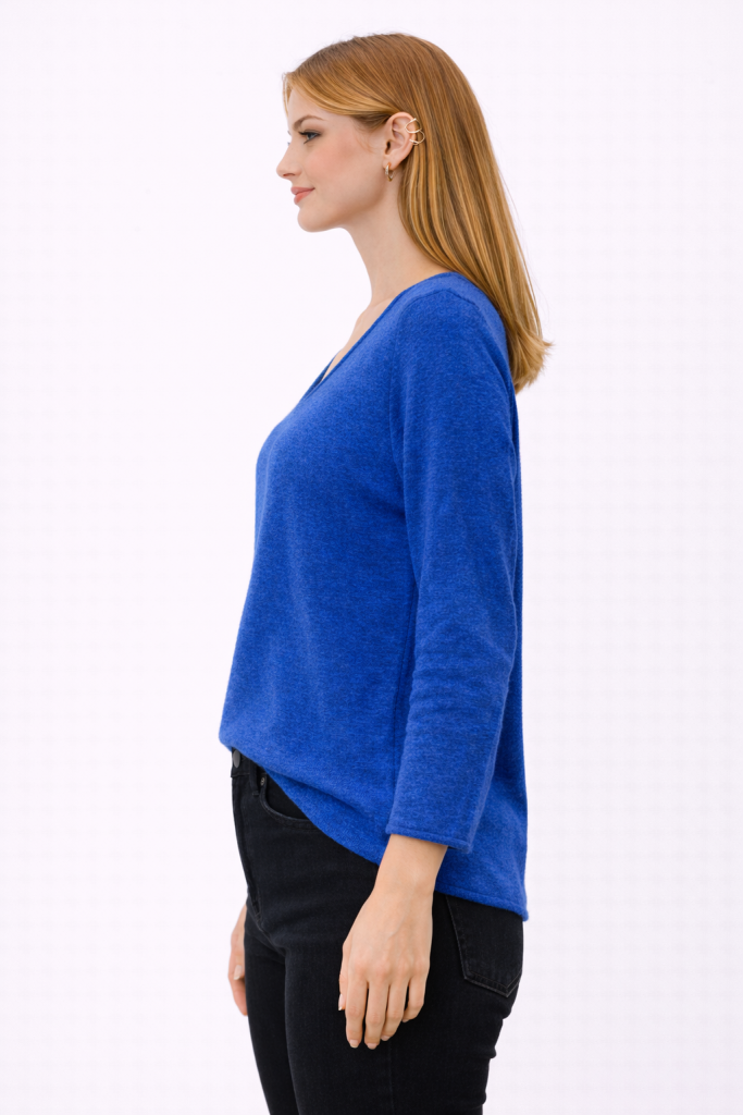 BDK V Yaka Triko Kazak 26KRS501 - İNDİGO