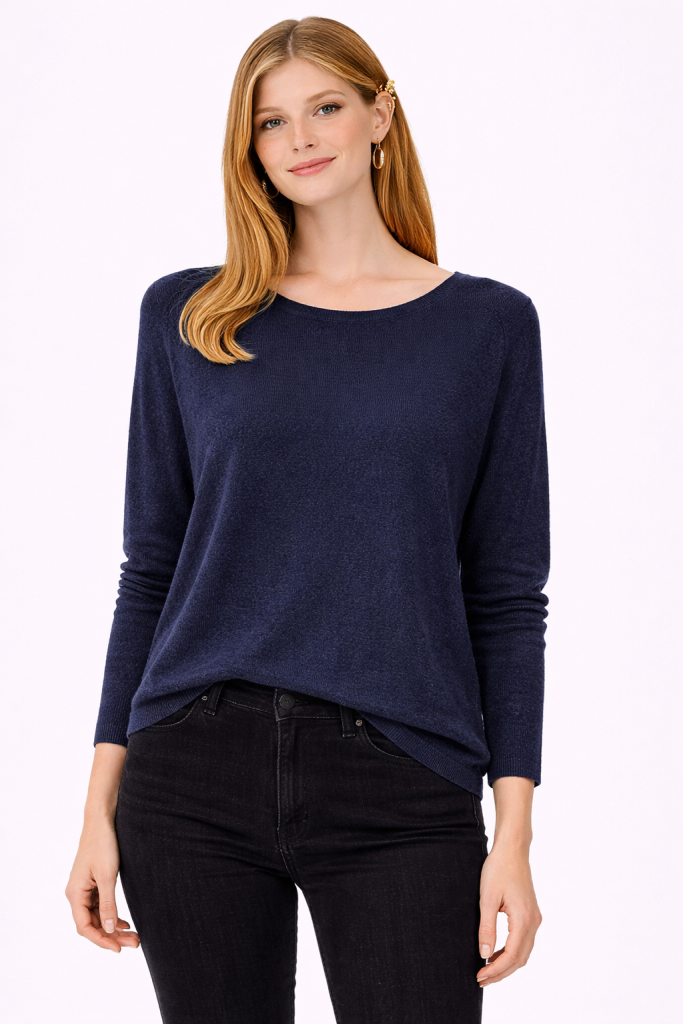 BDK Bisiklet Yaka Triko Kazak 26KRS930 - İNDİGO