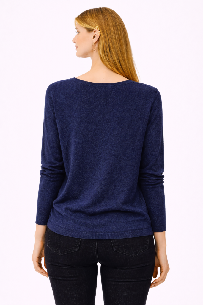 BDK Bisiklet Yaka Triko Kazak 26KRS930 - İNDİGO