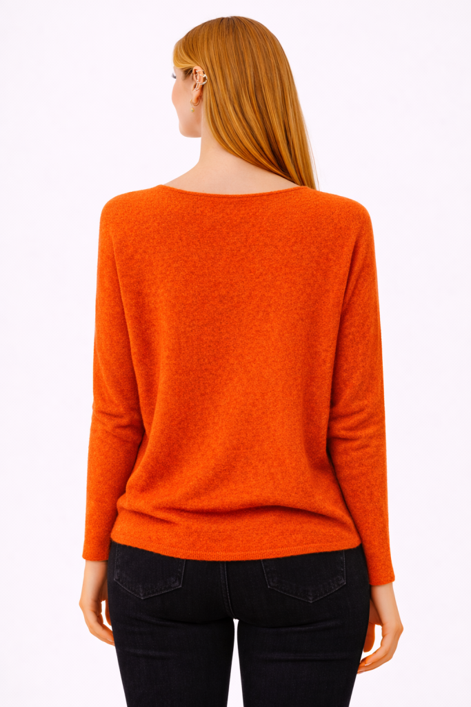 BDK Bisiklet Yaka Triko Kazak 26KRS930 - turuncu