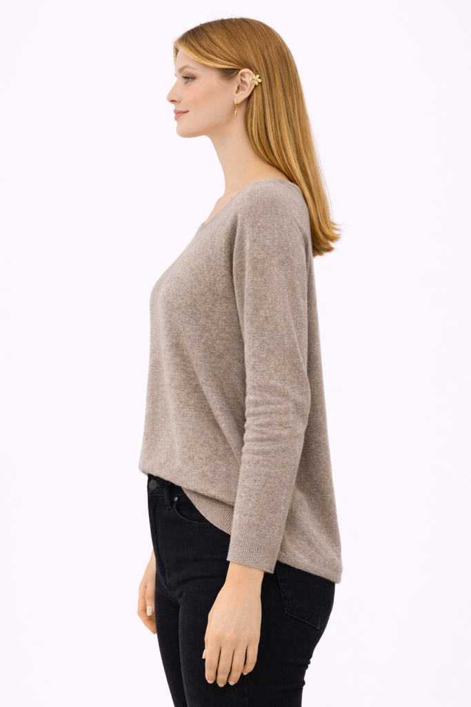 BDK Bisiklet Yaka Triko Kazak 26KRS930 - BEJ