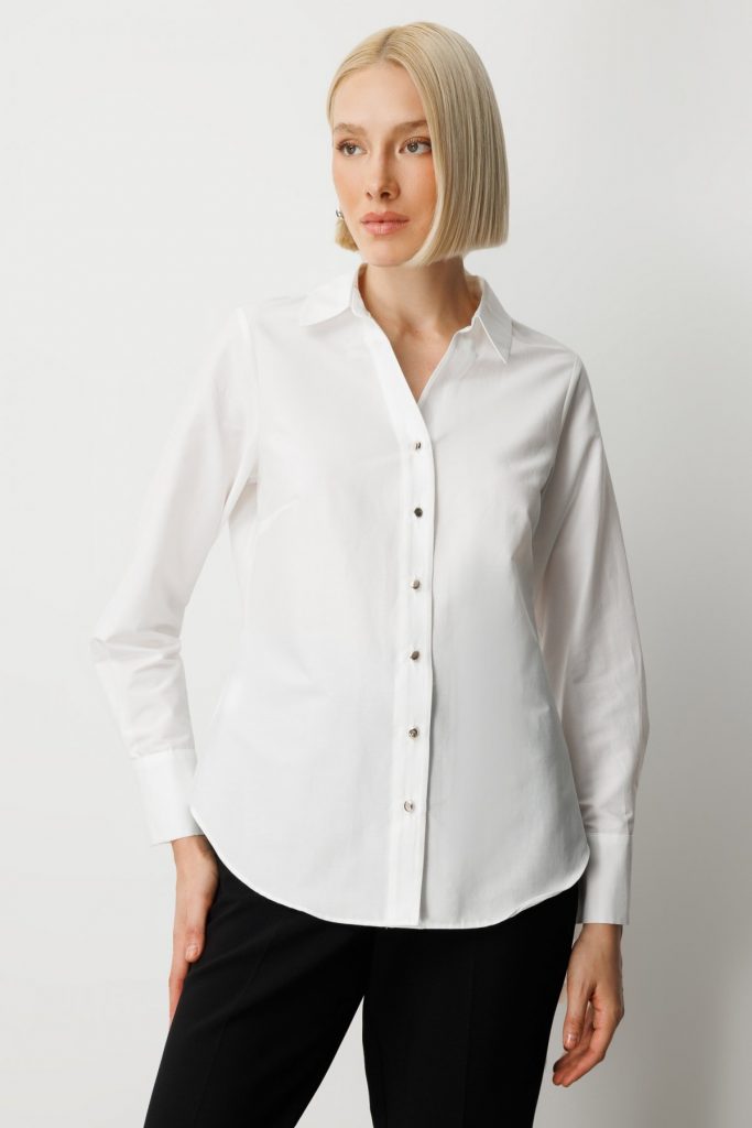 EKOL Polo Yaka Pamuklu Gömlek 3049 - EKRU