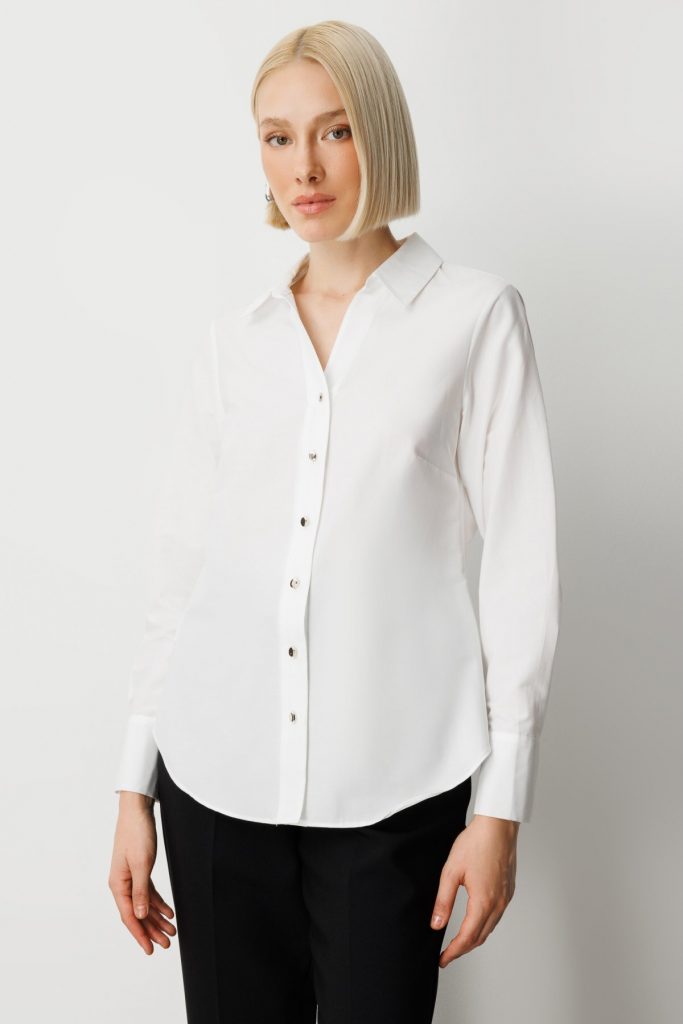 EKOL Polo Yaka Pamuklu Gömlek 3049 - EKRU