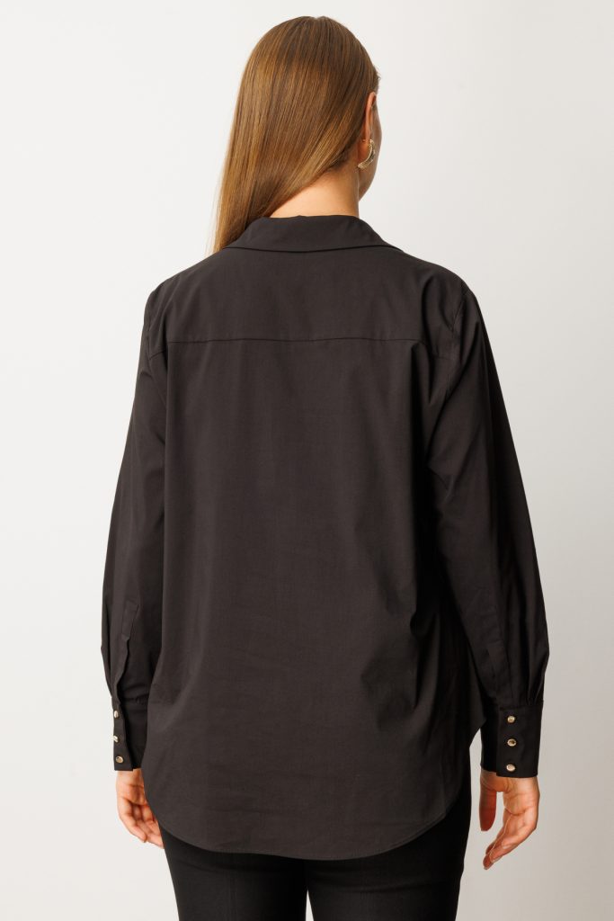 EKOL Önü Düğmeli Polo Yaka Gömlek 3549 - Siyah