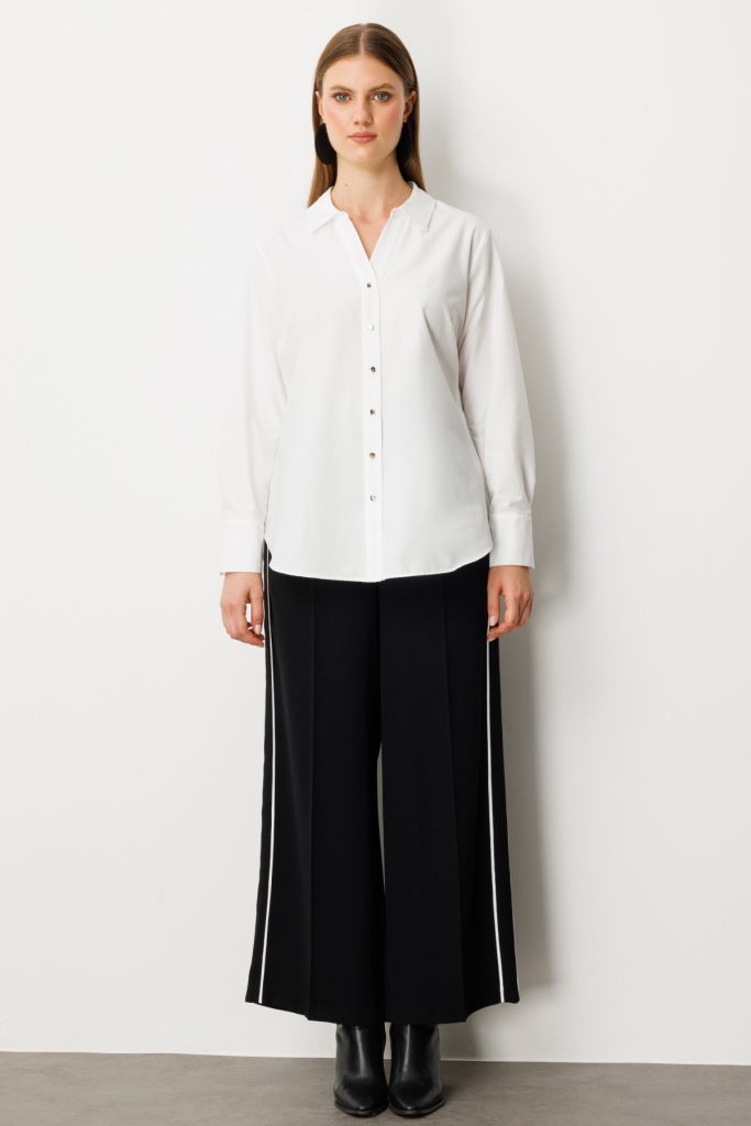 EKOL Önü Düğmeli Polo Yaka Gömlek 3549 - EKRU