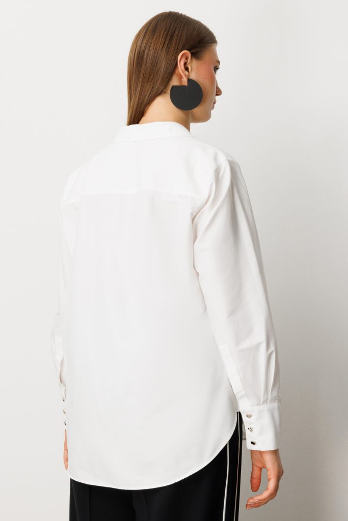 EKOL Önü Düğmeli Polo Yaka Gömlek 3549 - EKRU