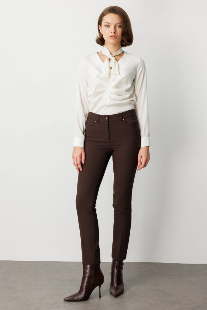 EKOL Bol Paça Pantolon 1007 - kahve