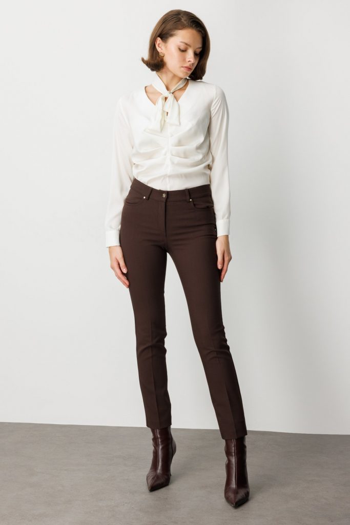 EKOL Bol Paça Pantolon 1007 - kahve