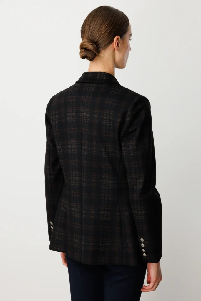 EKOL Ekoseli Kapak Cepli Ceket 5039 - kahve