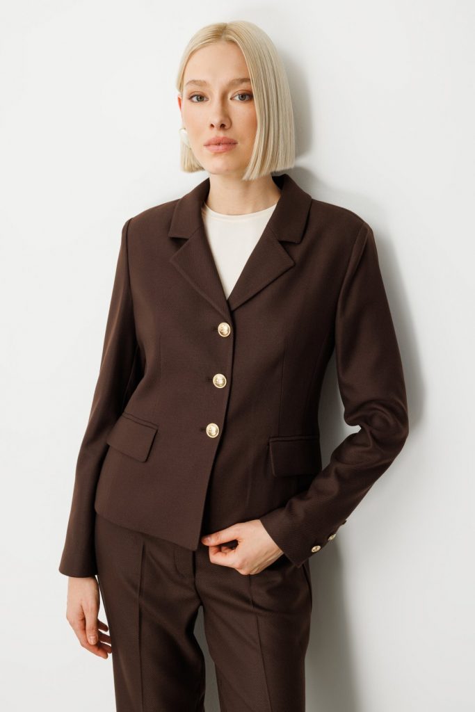 EKOL Omzu Vatkalı Kapak Cepli Ceket 5049 - kahve