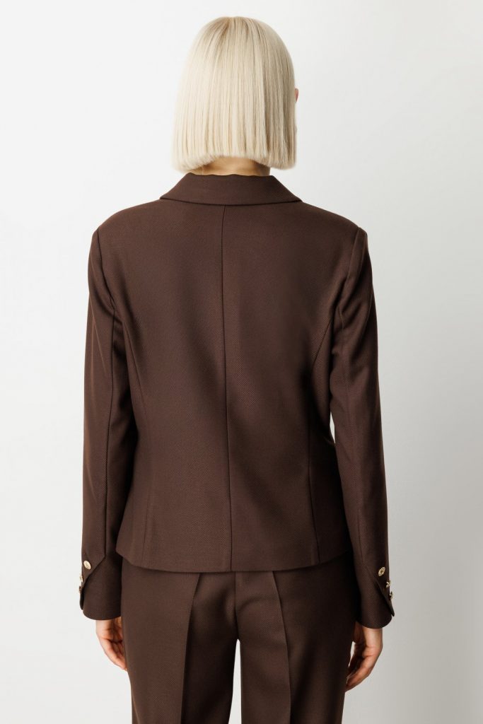 EKOL Omzu Vatkalı Kapak Cepli Ceket 5049 - kahve