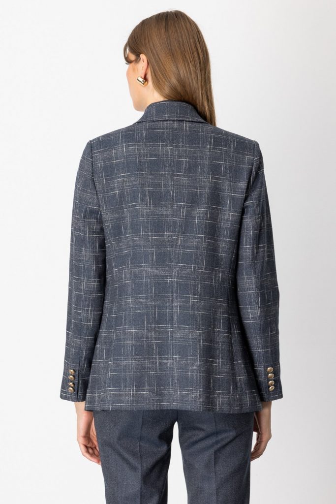 EKOL Ekoseli Kapak Cepli Ceket  5173