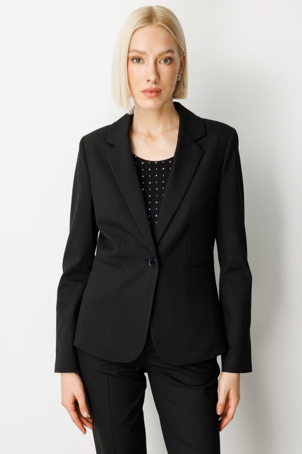 EKOL Tek Düğme Fleto Cepli Ceket 5181