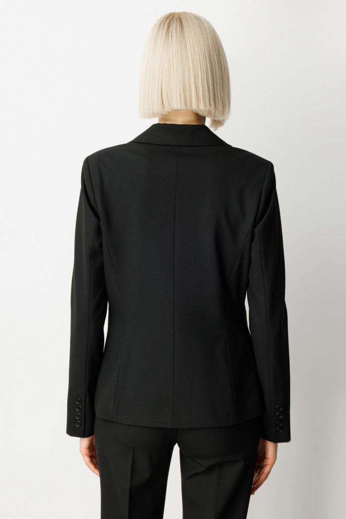 EKOL Tek Düğme Fleto Cepli Ceket 5181 - Siyah