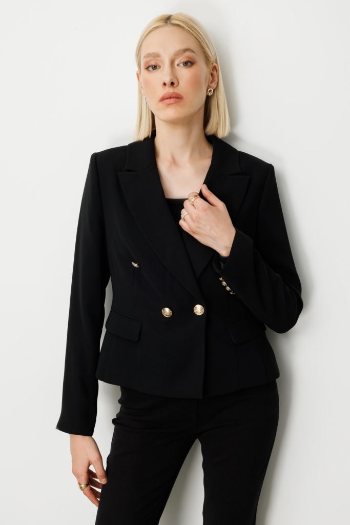 EKOL Kruvaze Yaka Vatkalı Ceket  5201