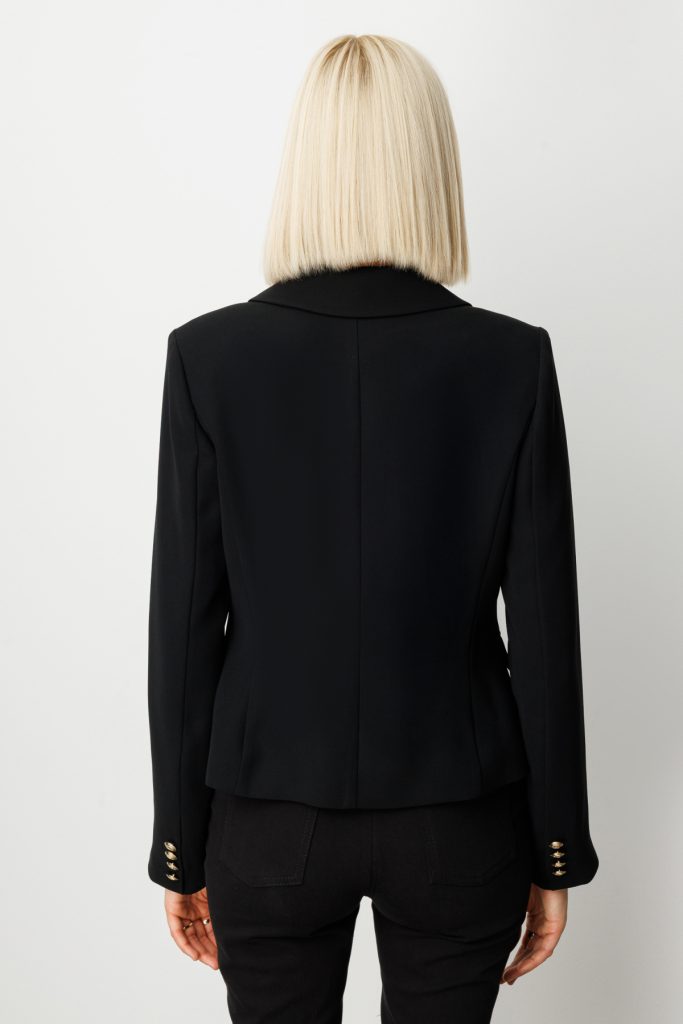 EKOL Kruvaze Yaka Vatkalı Ceket  5201 - Siyah