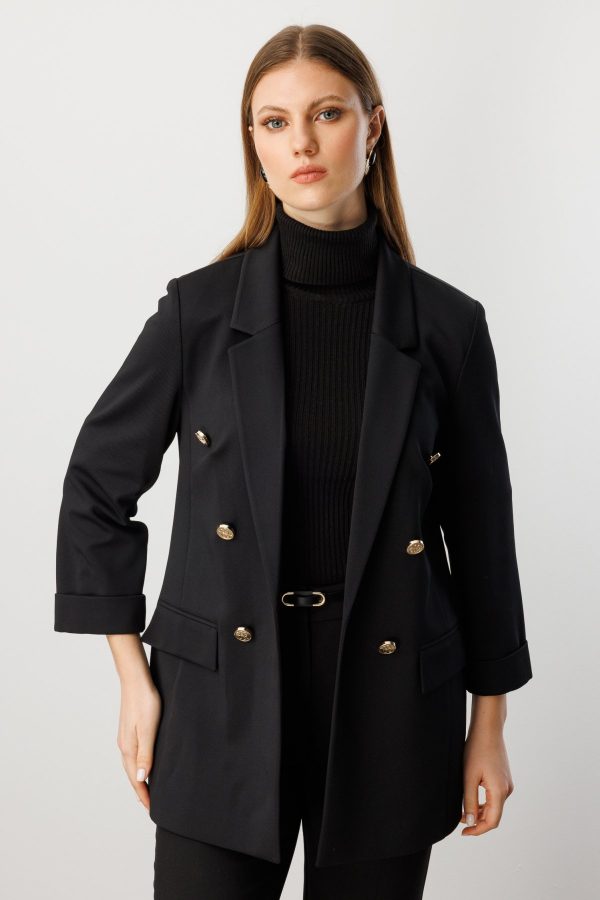 EKOL Kapak Cepli Duble Kol Ceket 5523