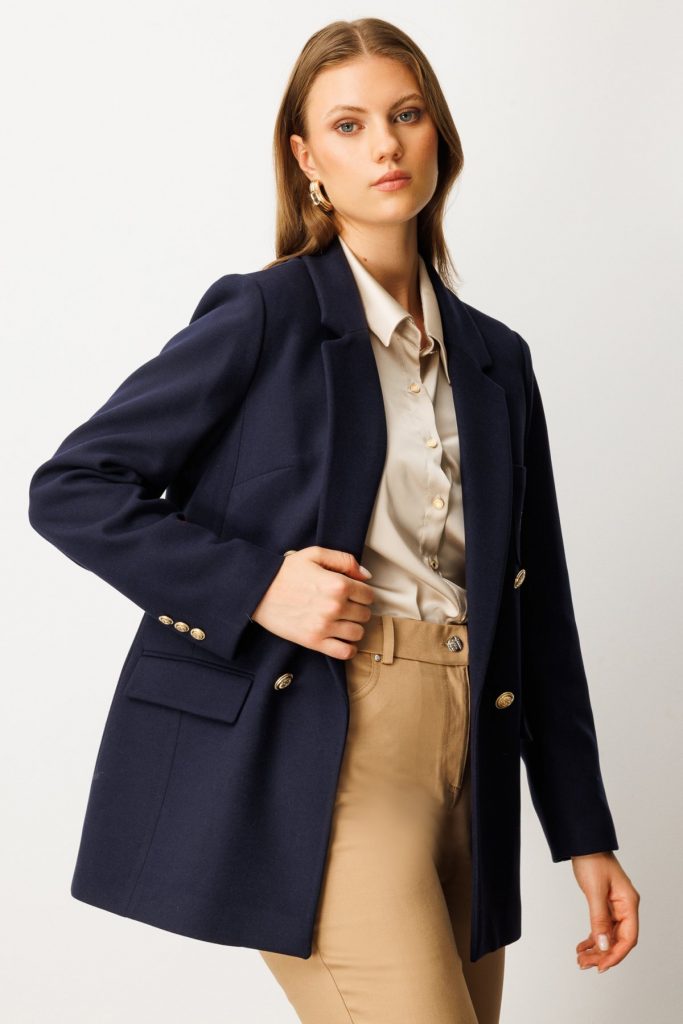 EKOL Cebi Armalı Büyük Beden Ceket 5571 - Lacivert