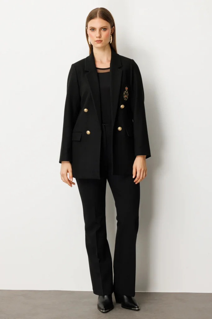 EKOL Cebi Armalı Büyük Beden Ceket 5571 - Siyah