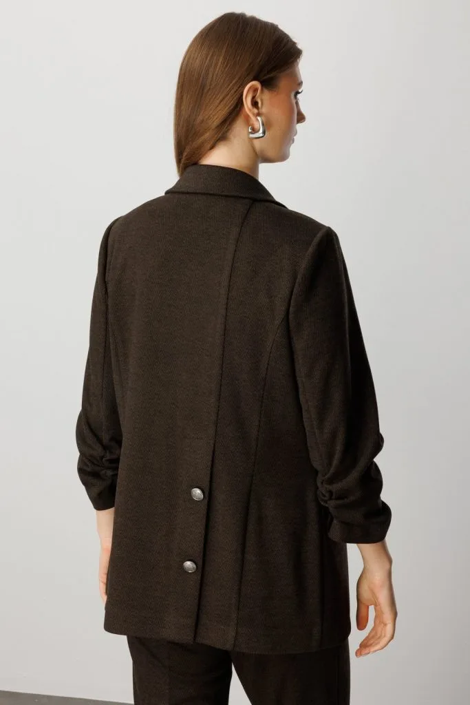 EKOL Kolu Büzgülü Kapak Cepli Ceket 5587