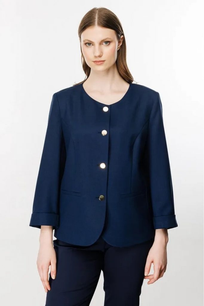 EKOL ON Sıfır Yaka Düğmeli Ceket 5644 B.B